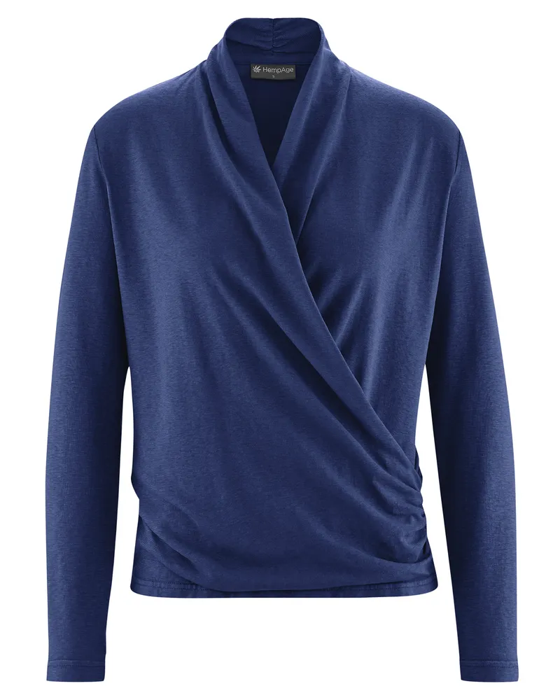 HempAge Hempage Damen vegan Langärmliges Top Attractive Night In Marineblau, Blau, – Produktbild 1 von 2