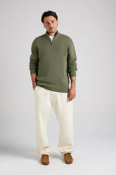Trendsplant Trendsplant Bernia Quarter Zip Knit Sage, Oliv, – Produktbild 2 von 4