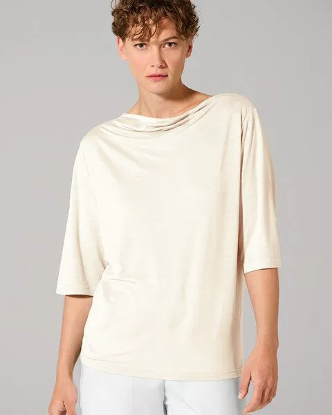 HempAge HempAge Wasserfallshirt 100% Lyocell (auf Hanf-Basis), White (weiß), – Produktbild 1 von 4