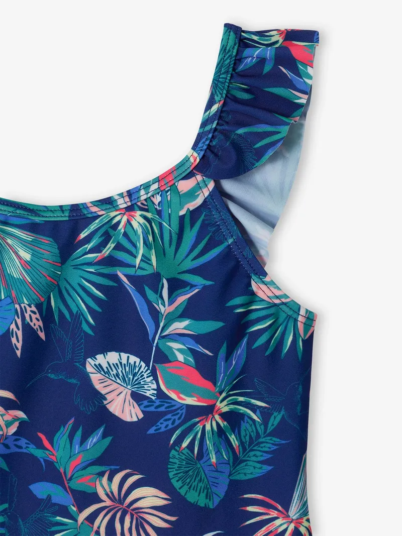 Vertbaudet Mädchen Badeanzug mit Volants, Marine, – Produktbild 3 von 3