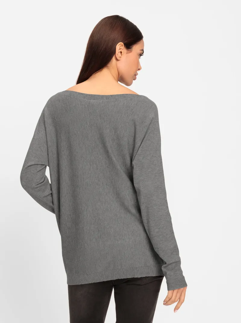 heine Strickpullover grau-meliert, Grau-meliert, – Produktbild 1 von 2