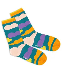 DillySocks DillySocks Premium Socken Wobble Fields aus Biobaumwoll-Mix – Produktbild 1 von 1