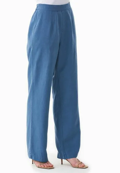 ORGANICATION ORGANICATION Hose aus TENCEL Lyocell und Leinen, Blau(light navy), – Produktbild 3 von 4