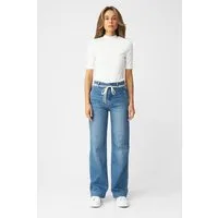 DAWN Damen Jeans DEW Flared High Waist French Pocket DAWN Bio-Baumwolle, Medium blue, – Produktbild 2 von 6