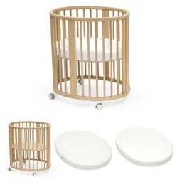 Stokke Set Sleepi Mini Wiegen mit Mini-Matratze und Spannbettlaken - Natural - White – Produktbild 1 von 1