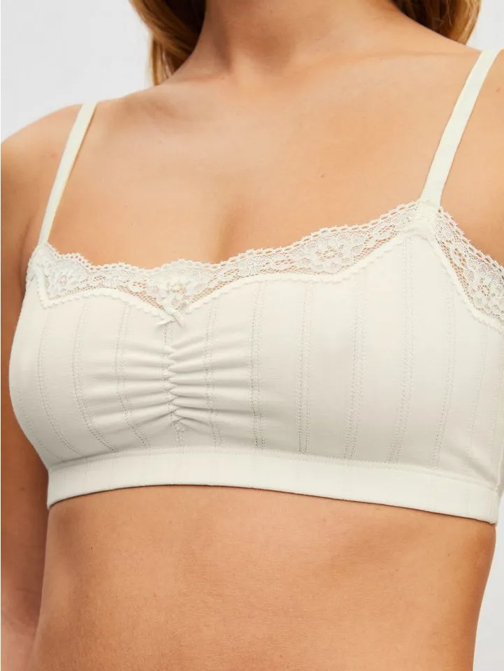 CALIDA CALIDA Bustier Etude Toujours Damen (1-tlg) mit Spitze, dezenter Raffung und bügellosem Komfort, Beige, – Produktbild 5 von 5