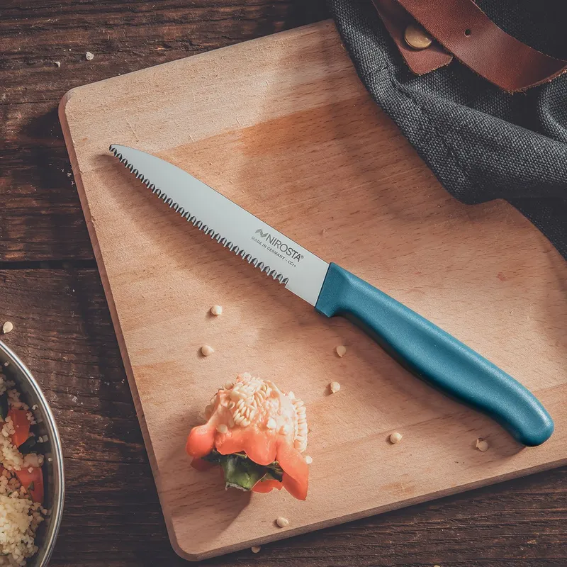 Nirosta Nirosta Küchenmesser gezahnt Elemental, 10cm Klinge, blau – Produktbild 2 von 3