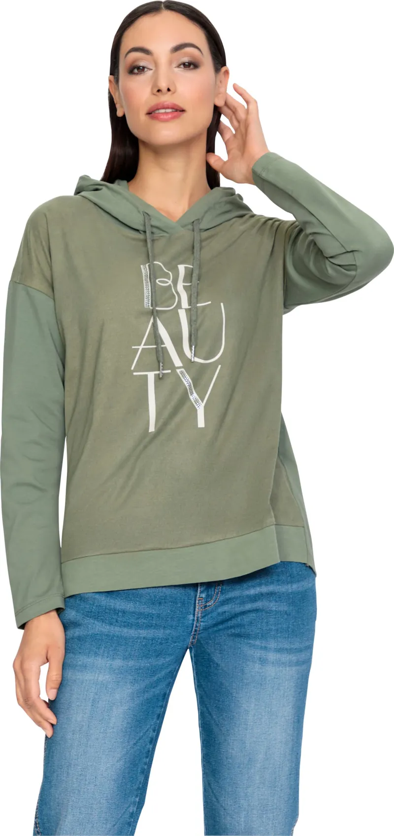 heine Kapuzenshirt khaki, Khaki, – Produktbild 2 von 2