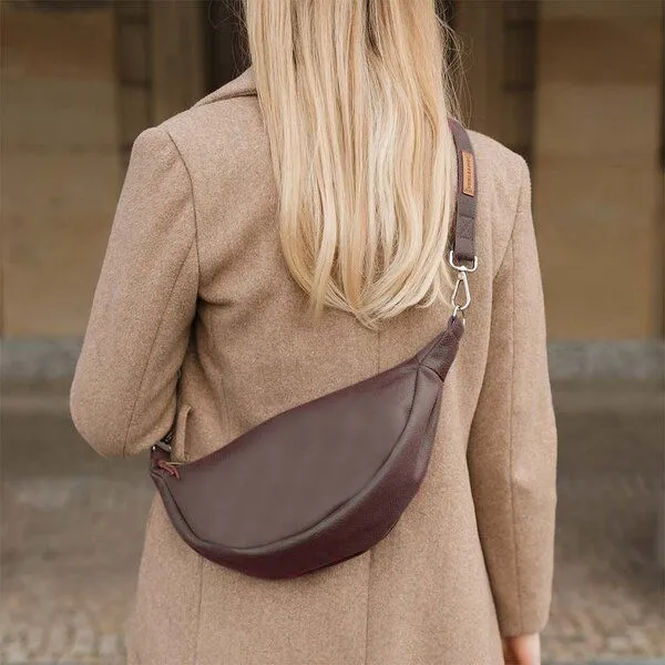 BOWLEANIES TASCHEN BOWLEANIES TASCHEN Moon Bag aus Lederfaserstoff, Chocolate silber, – Produktbild 3 von 3