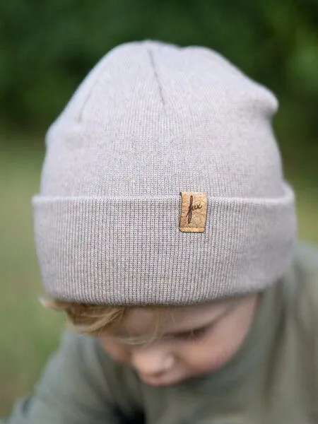 FUXBAU FUXBAU Kinder Merino Kork Beanie, Sand, – Produktbild 4 von 4