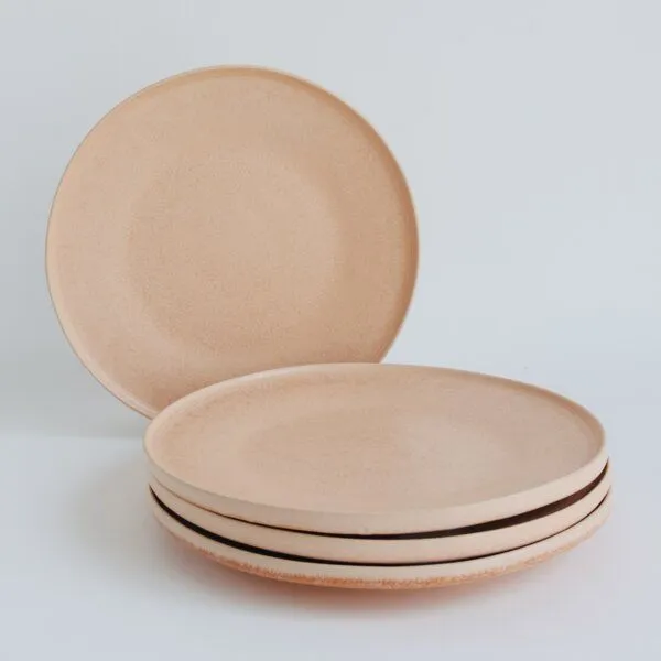 NAKOA NAKOA Dessertteller Keramik 4er Set 22,5 x 2,5cm, Sunny peach (orange), – Produktbild 1 von 4