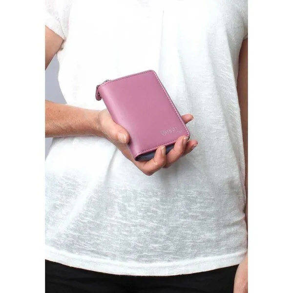 Vargu Vargu Echtleder Geldbörse LYNE 1-A, Mauve - sky blue, – Produktbild 3 von 4