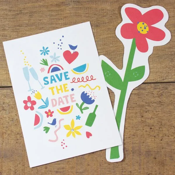Bow & Hummingbird Bow & Hummingbird Postkarte Save the date – Produktbild 4 von 4