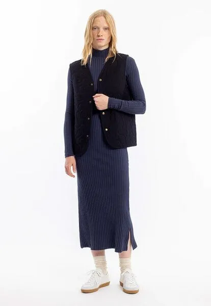 Rotholz Rotholz Geripptes Kleid aus Bio Baumwolle, Blau (dunkelblau), – Produktbild 3 von 4