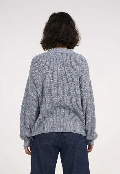 KnowledgeCotton Apparel KnowledgeCotton Apparel Strickpullover - Crew Neck - aus Bio-Baumwolle, Blau (china blue), – Produktbild 3 von 4