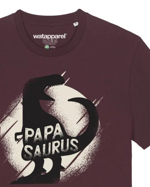 watapparel watapparel T-Shirt Unisex Papasaurus, Red brown, – Produktbild 3 von 4