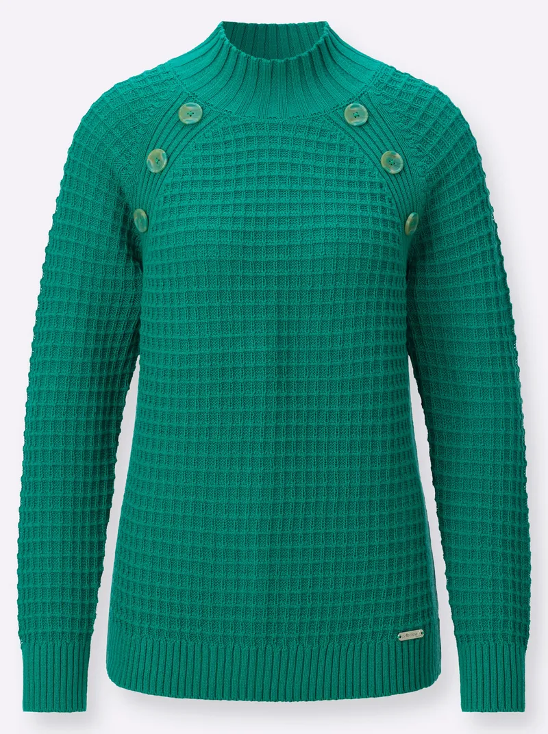 Witt Stehkragenpullover smaragd, Smaragd, – Produktbild 2 von 2