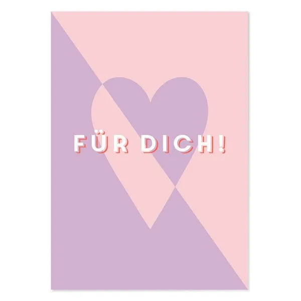Bow & Hummingbird Bow & Hummingbird Karte Valentinstag „Für dich!“ – Produktbild 3 von 3