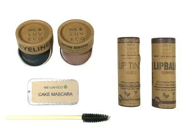 WE LUV ECO WE LUV ECO ADVANCE Make Up Set Mascara Lippenstift Eyeliner, Fiery (rotpink), – Produktbild 3 von 6