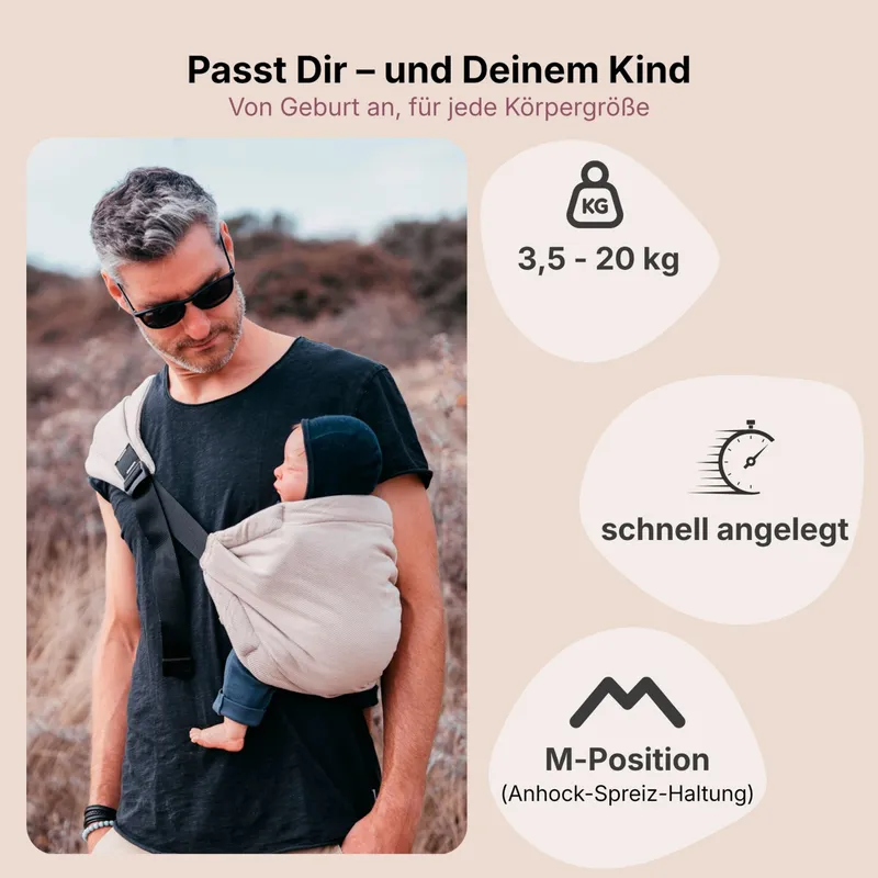 Hoppediz Hoppediz® Babytrage Hüfttrage Hip-Hop, Schwarz, – Produktbild 2 von 3