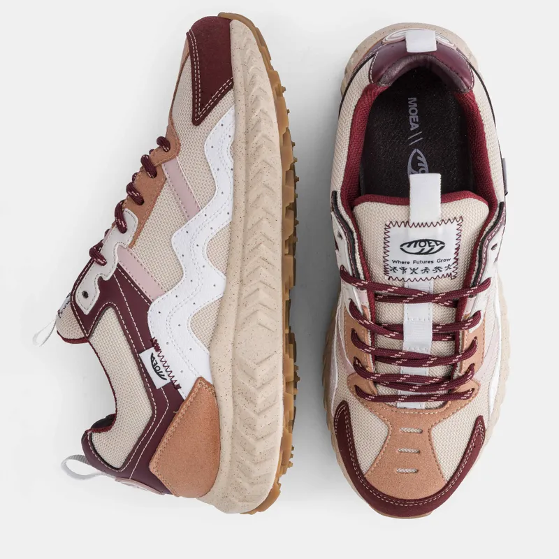 MoEa MoEa Herren vegan Sneaker Dune Beige & Wine Grapes, Beige, – Produktbild 2 von 2
