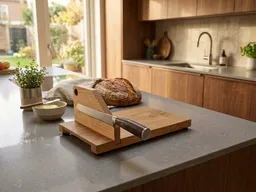Woodkopf Woodkopf Premium Brotschneidebrett aus Holz mit Messerhalter – Produktbild 1 von 1