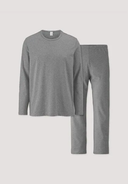 hessnatur hessnatur Pyjama PURE COTTON aus reiner Bio-Baumwolle, Grau, – Produktbild 3 von 4