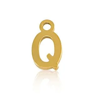 ELEKTROPULLI Elektropulli Feine Ohrringe mit Initial Anhänger (ca. 25mm + 9x5mm), Gold, – Produktbild 1 von 8