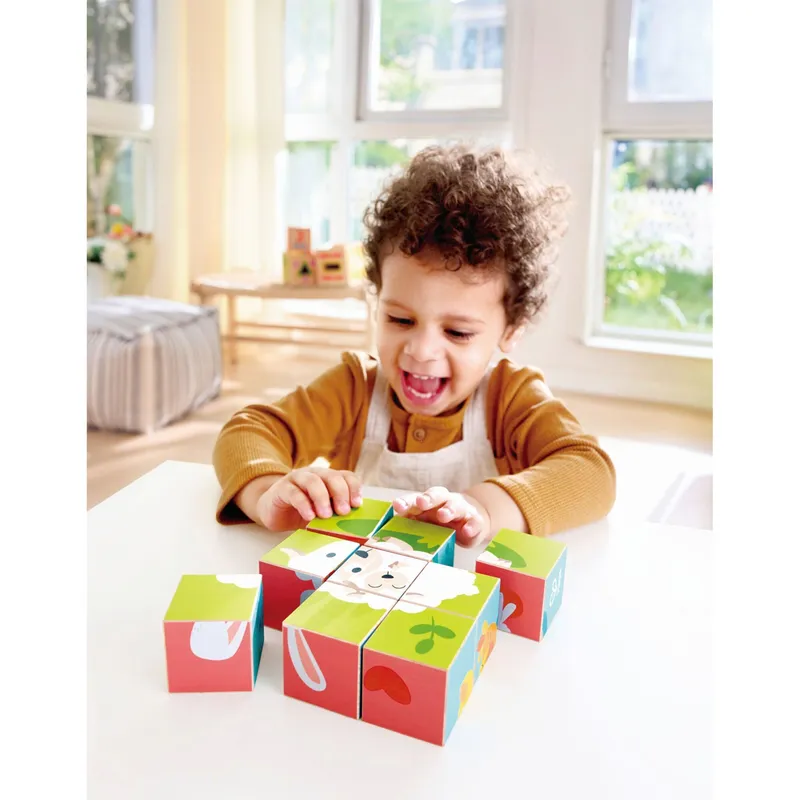 Hape Hape Blockpuzzle Bauernhoftiere, Mehrfarbig, – Produktbild 2 von 3