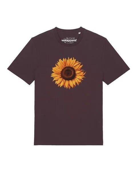 watapparel watapparel T-Shirt Unisex Sonnenblume, Red brown, – Produktbild 1 von 2