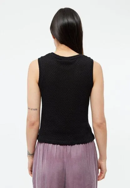 Givn Berlin Givn Berlin Stricktop GBSHIRLEY cropped aus Bio-Baumwolle im Jacquard Muster, Black (jacquard), – Produktbild 4 von 4