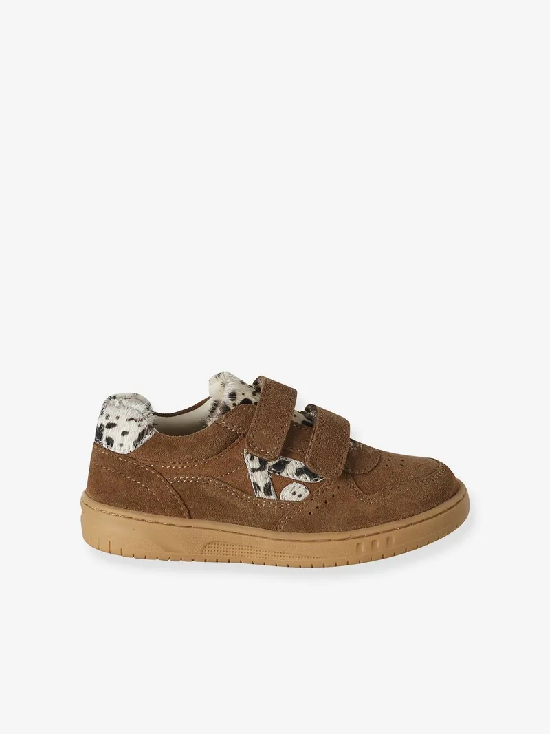 Vertbaudet Leder-Sneakers mit Klettverschluss Mädchen kuhprint, Braun kuhprint, – Produktbild 2 von 4