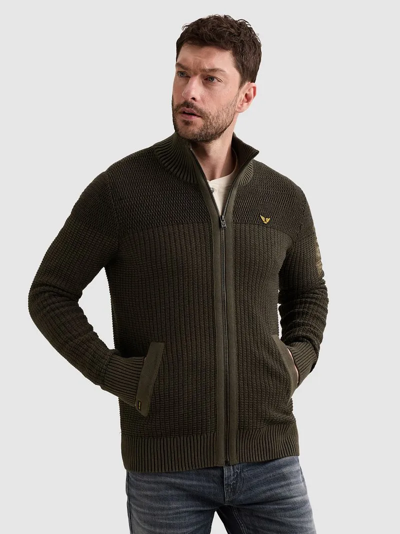 PME Legend PME Legend Multistructure Cardigan Beluga - Größe XL, Grün, – Produktbild 1 von 5