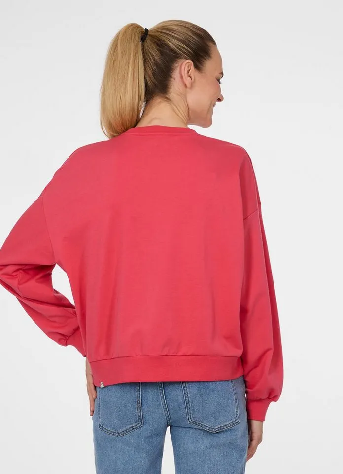 ragwear ragwear Sweatshirt WUSS PATCH aus Baumwollmischung, normale Passform, Langarm, ohne Verschluss, Rosa, – Produktbild 2 von 3
