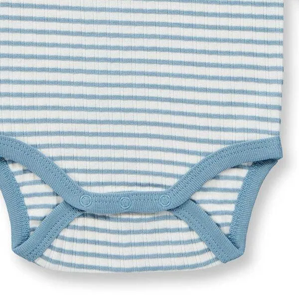 Sense Organics sense-organics Baby Body geringelt, Modell YVON, Helles denimblau-weiß geringelt, – Produktbild 4 von 4