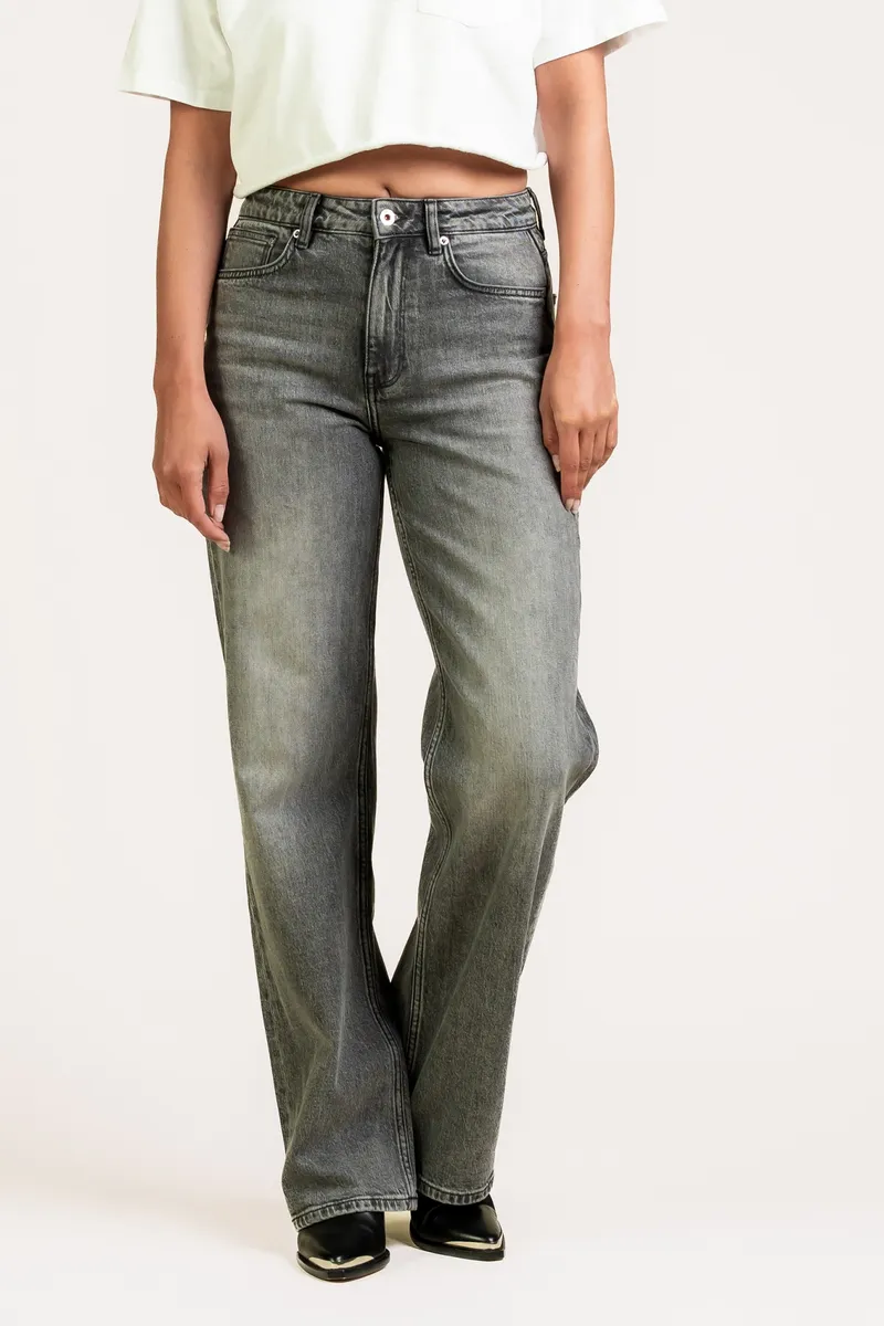 Kuyichi Kuyichi Damen vegan Jeans Izabella Straight Ashes To Ashes, Grau, – Produktbild 2 von 2