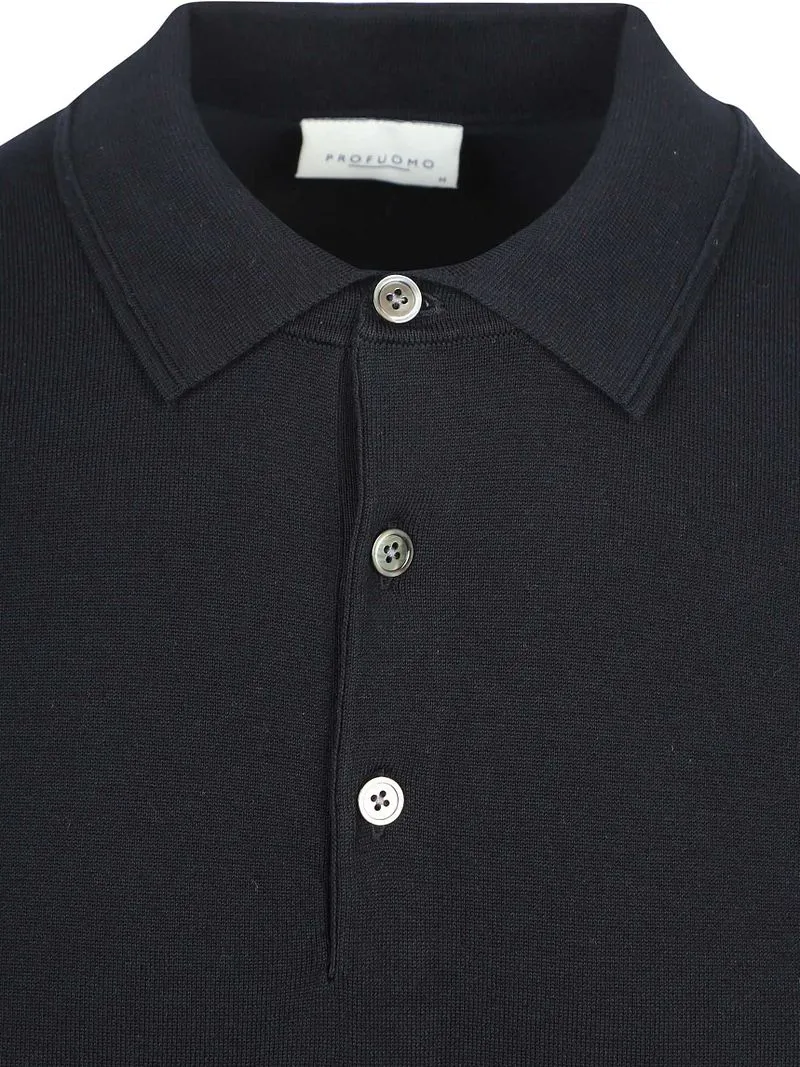 Profuomo Profuomo Gestricktes Poloshirt Marine - Größe L, Dunkelblau, – Produktbild 2 von 4