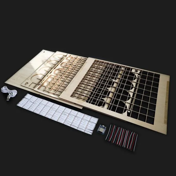 build-yours build-yours Bausatz WordClock Jupiter Edelstahl gelasert - Bau dir deine Wortuhr – Produktbild 4 von 7