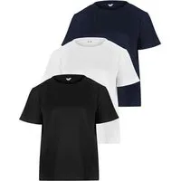 MELA KHIRA Damen T-Shirt Bundle | von MELA | Fairtrade & GOTS zertifiziert, Schwarz / weiss / navy, – Produktbild 1 von 1
