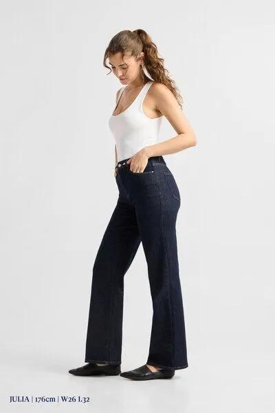 DAWN Damen Jeans DEW High Waist Flared DAWN Bio-Baumwolle, Blue, – Produktbild 5 von 6