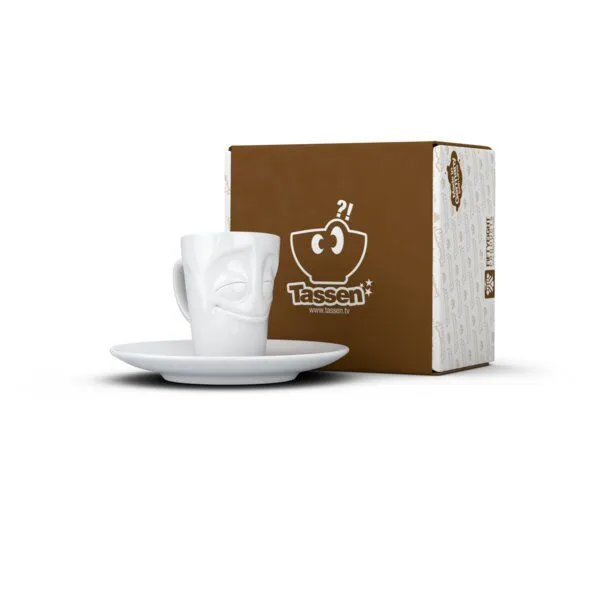 FIFTYEIGHT PRODUCTS FIFTYEIGHT PRODUCTS Espresso Mug mit Henkel 80ml - Vergnügt – Produktbild 2 von 3