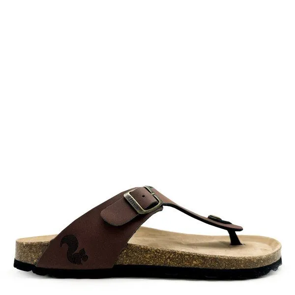 thies Vegane thies ® Eco Bio Thong Sandale aus rec. PET mit Kork-Tieffussbett, Chocolate, – Produktbild 1 von 4