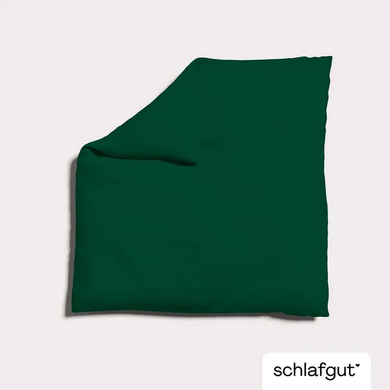 Schlafgut Schlafgut Bettbezug Premium Bettbezug Knitted Jersey (1 St), (1 St), Ton-in-Ton Reißverschluss, Bio-Baumwolle mit Elasthan, Uni, OEKO Tex, Grün, – Produktbild 1 von 5