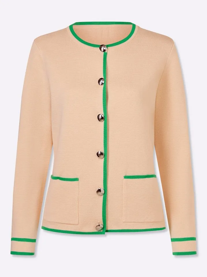 heine heine Strickjacke Strickjacke Langarm Milano-Ripp, Braun, – Produktbild 4 von 5