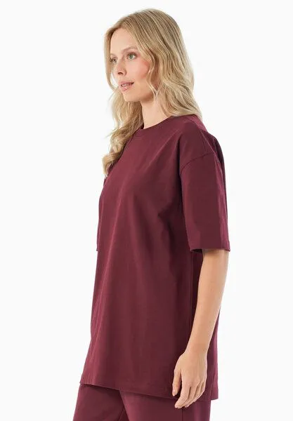 ORGANICATION ORGANICATION TUSSEM | Essentials Travel Unisex T-Shirt aus Bio-Baumwolle, Bordeaux, – Produktbild 4 von 4
