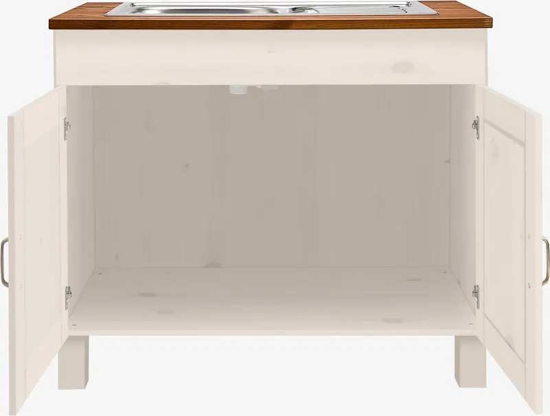 Home affaire Spülenschrank Alby Breite 100 cm, 1 Fach, Weiß, – Produktbild 4 von 5