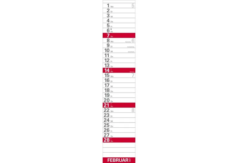 Korsch Verlag Wandkalender XXL Planer Großdruck rot 2027 – Produktbild 2 von 3