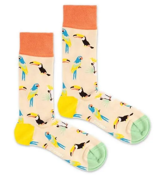 DillySocks DillySocks Socken Sand Aviary aus Biobaumwoll-Mix, Mehrfarbig, – Produktbild 1 von 4