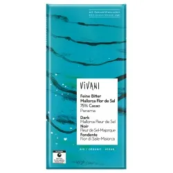 Vivani Feine Bitterschokolade mit Flor de Sal aus Mallorca – Produktbild 1 von 1