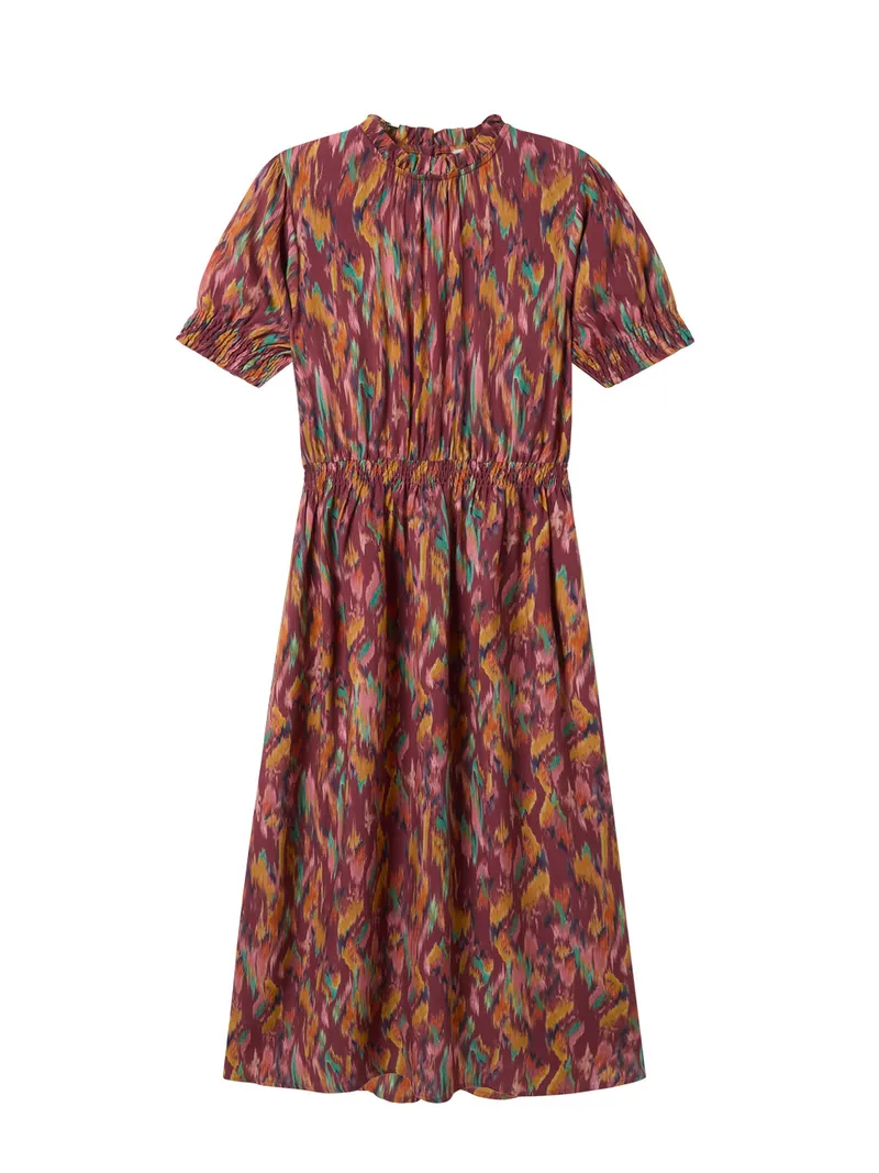 TWOTHIRDS TWOTHIRDS Damen vegan Kleid Grassholm Ikat Print Rot, Rot, – Produktbild 2 von 2
